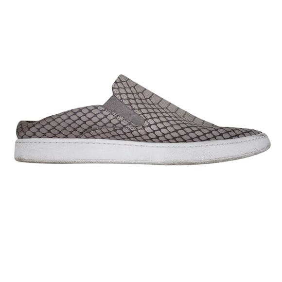 VINCE Blair Snakeskin Embossed Leather Skate Sneakers Women 7.5 M Gray Slip on - Picture 5 of 11